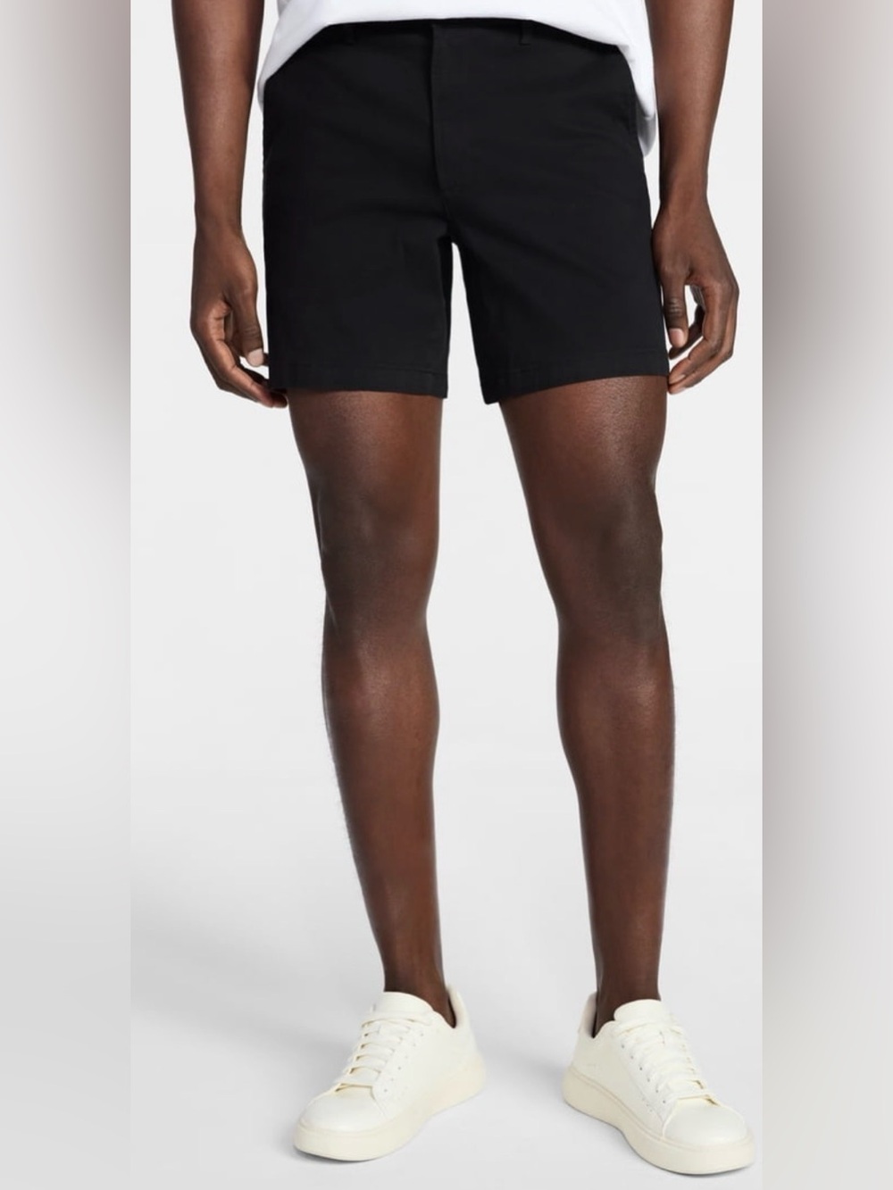 George Men’s Modern Fit Flat Front Black Soot Shorts Size 42 7” Inseam New